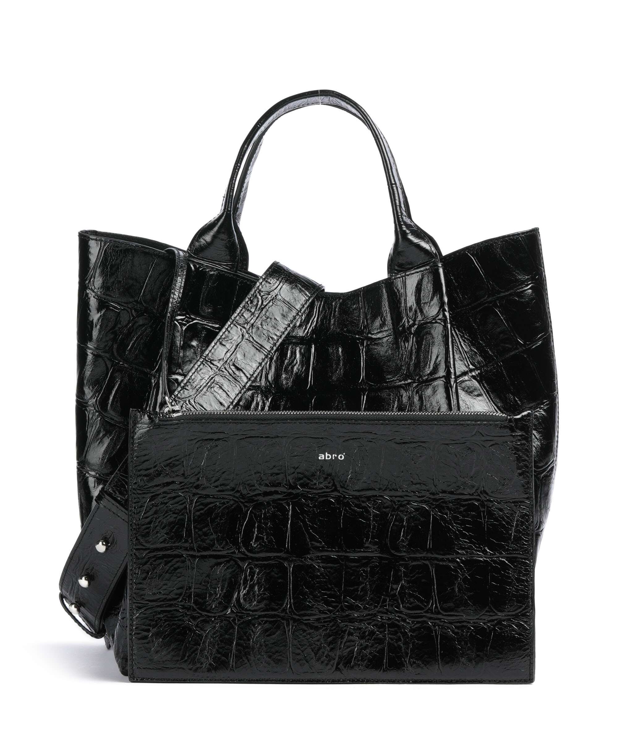 Abro Maxi Cocco Essential Medium Borsa a mano black/nickel - Image 4