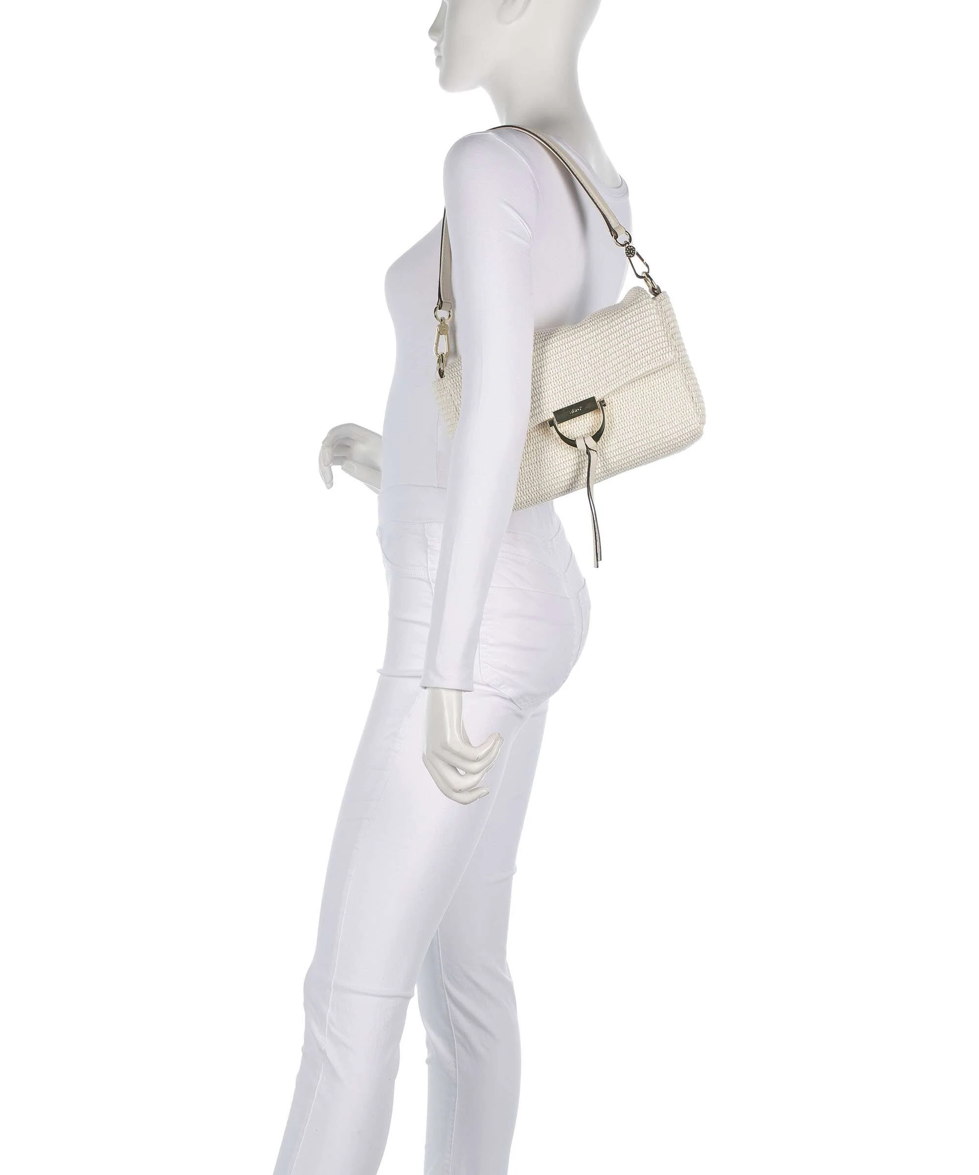 Abro Raffia Classica Temi Borsa a spalla beige - Image 3