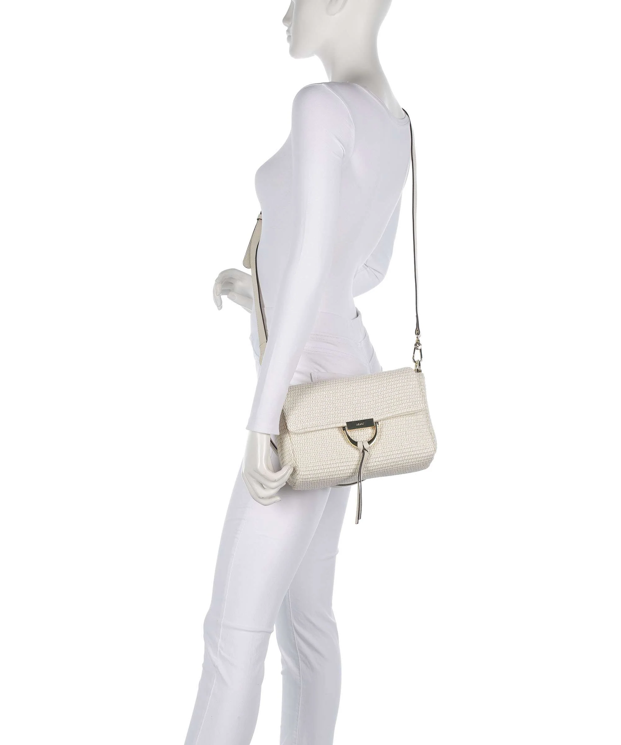 Abro Raffia Classica Temi Borsa a spalla beige - Image 4