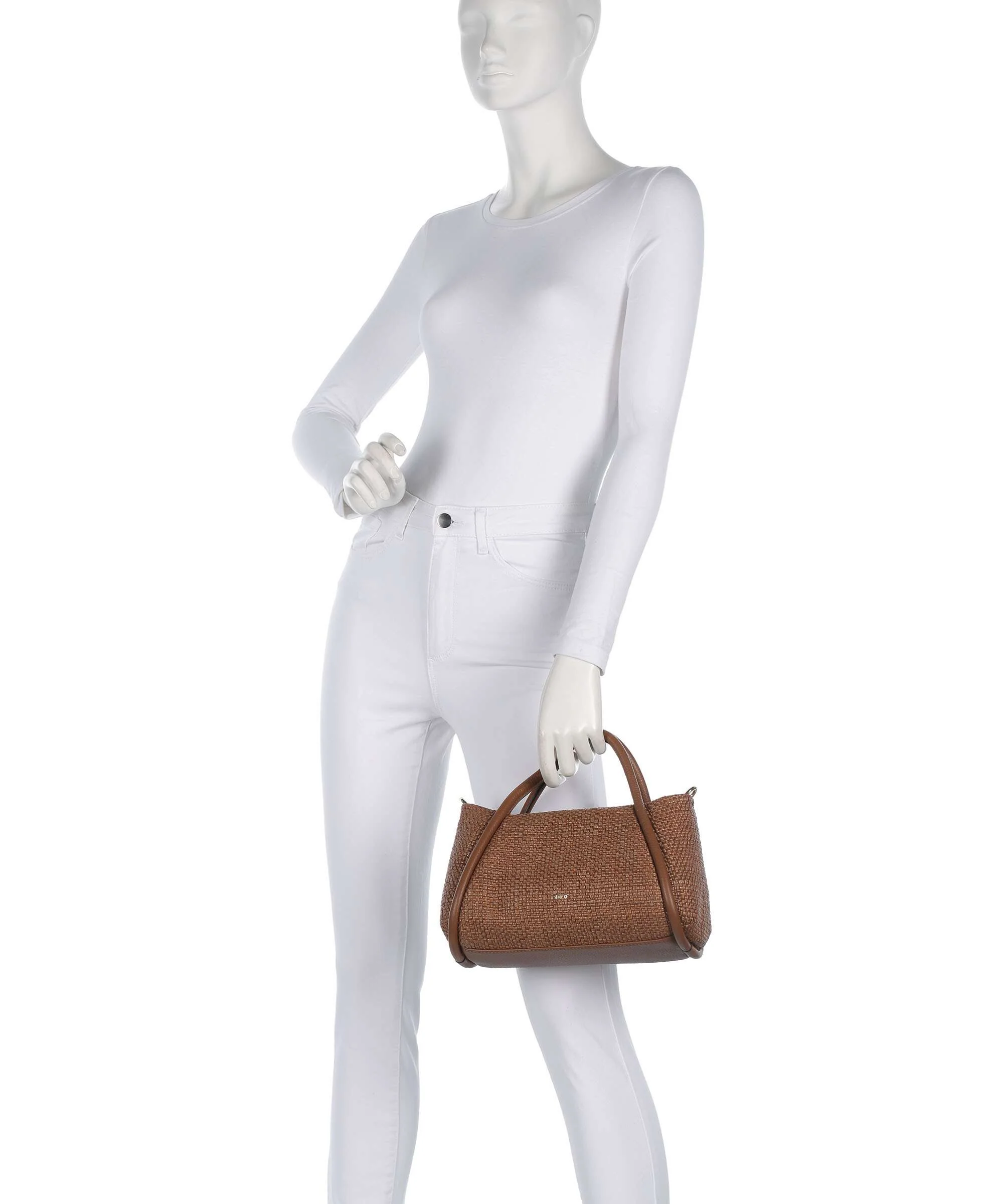 Abro Raffia Intreccio Willow Borsa a mano caramel/cognac - Image 3