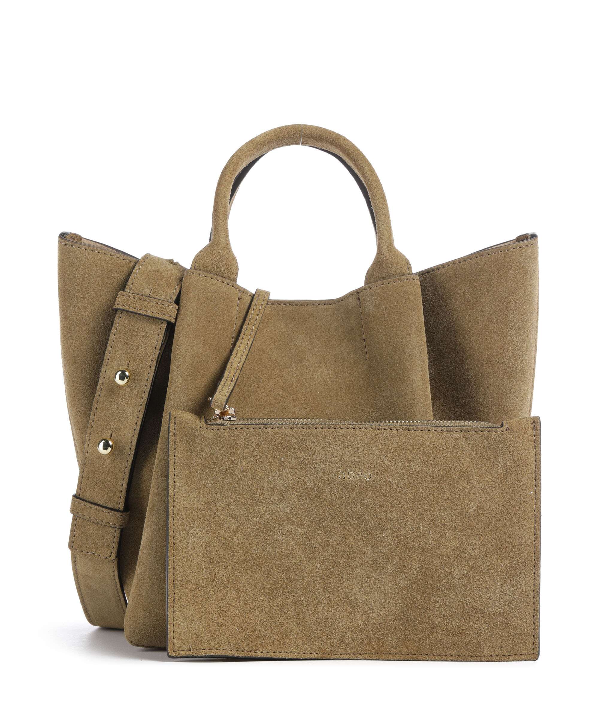 Abro Suede Essential Small Borsa a mano mud - Image 4