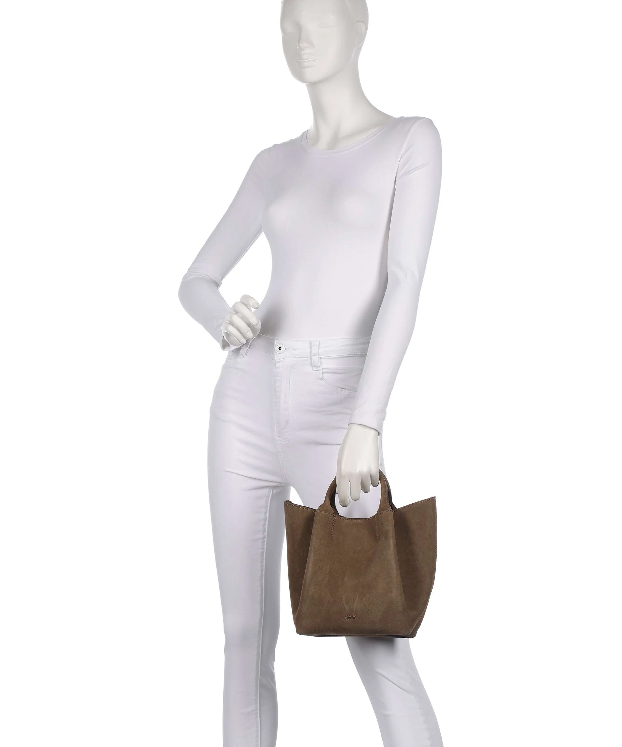Abro Suede Essential Small Borsa a mano khaki - Image 3