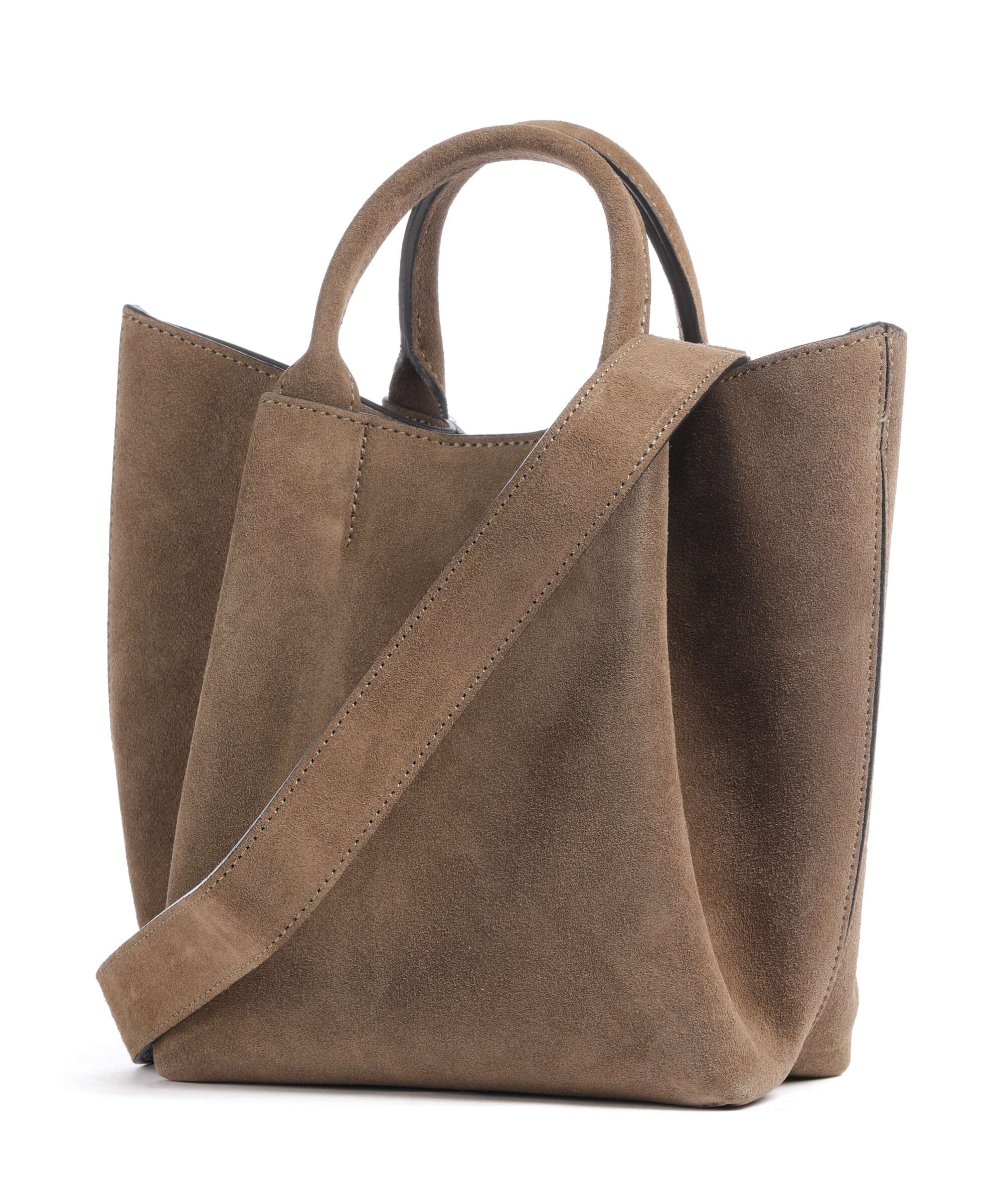 Abro Suede Essential Small Borsa a mano khaki - Image 4