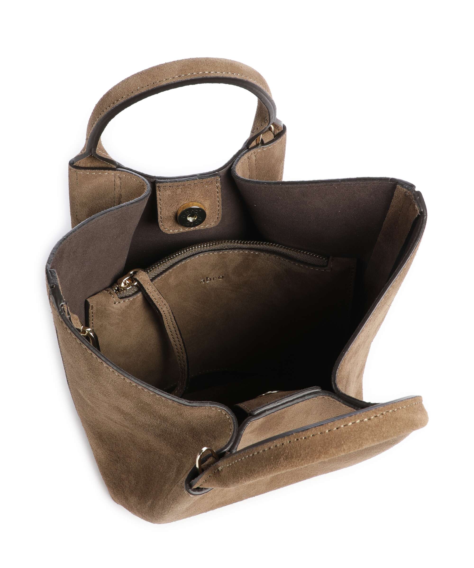 Abro Suede Essential Small Borsa a mano khaki - Image 6