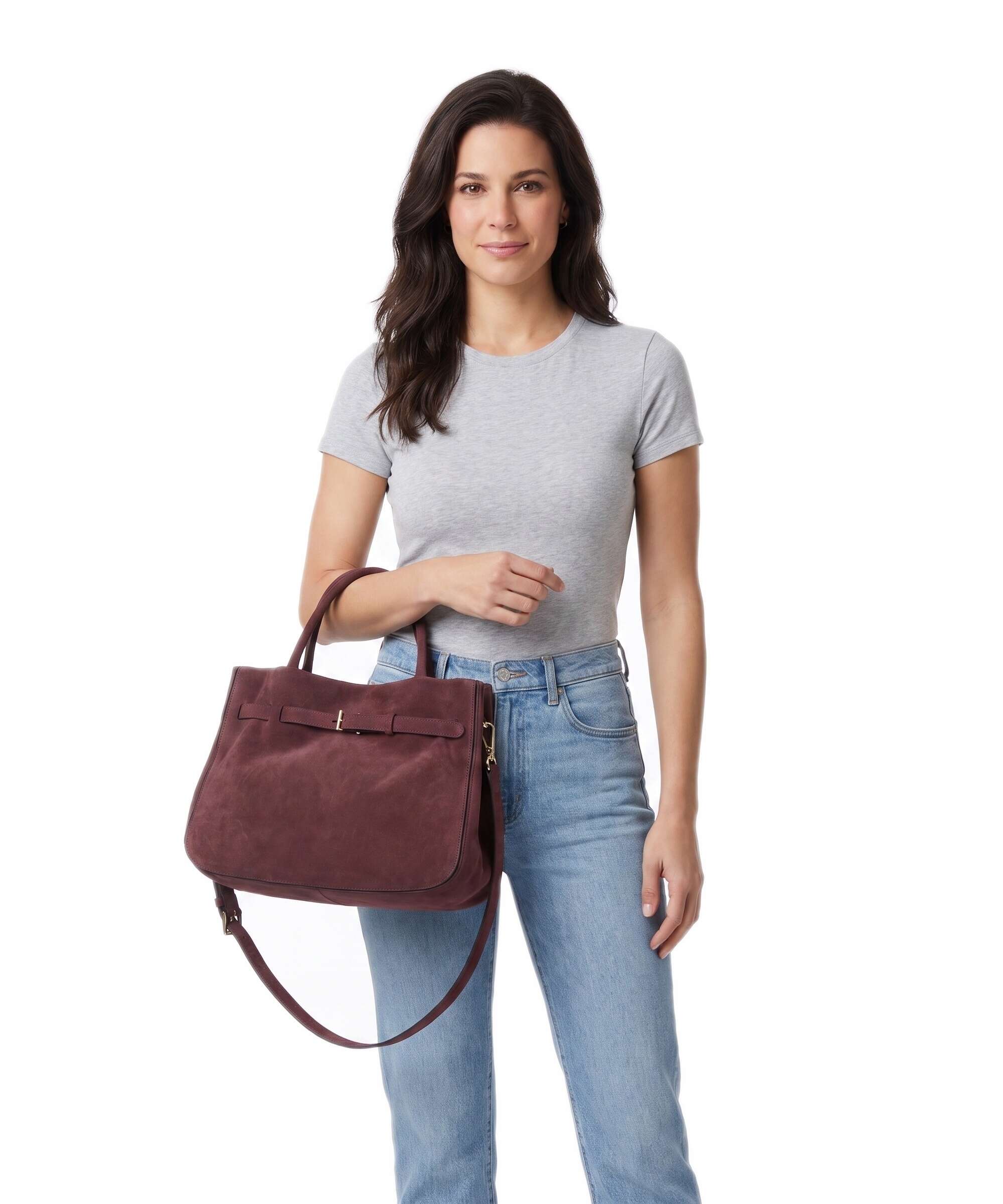 Abro Suede Jill Borsa a mano burgundy - Image 3