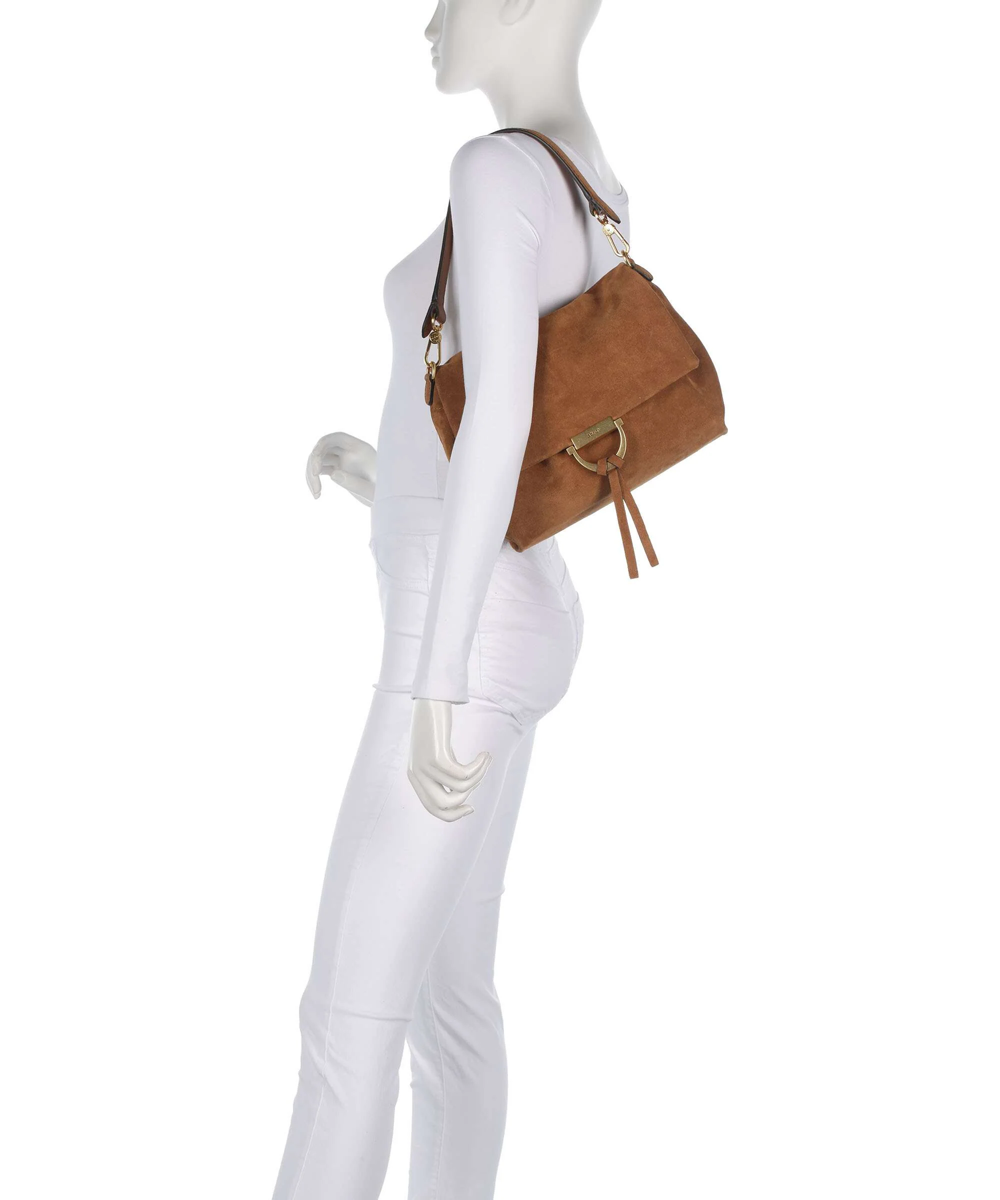 Abro Suede Temi Medium Borsa a spalla cuoio - Image 3