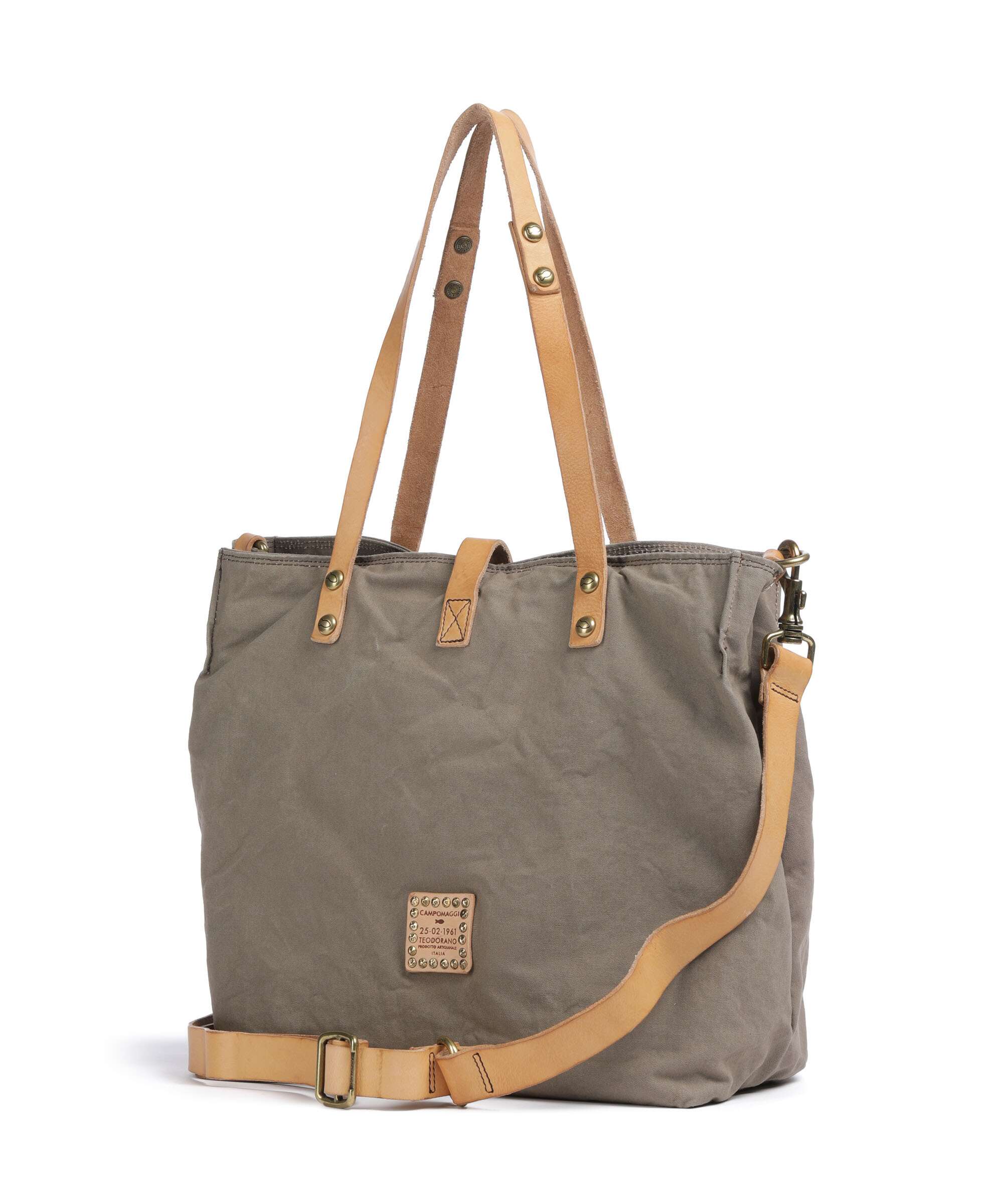 Campomaggi Borsa shopper verde militare/naturale/albicocca - Image 2