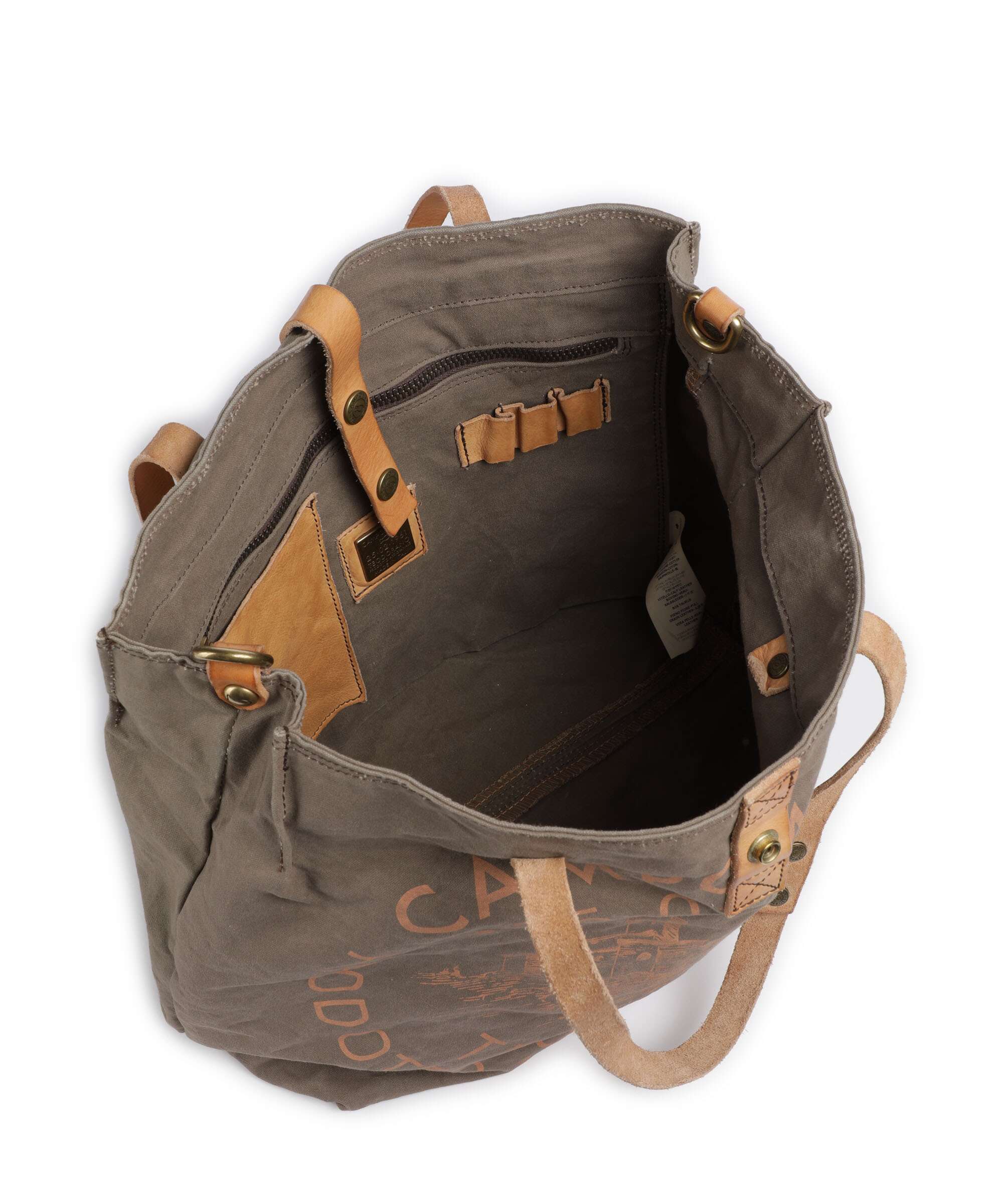 Campomaggi Borsa shopper verde militare/naturale/albicocca - Image 6