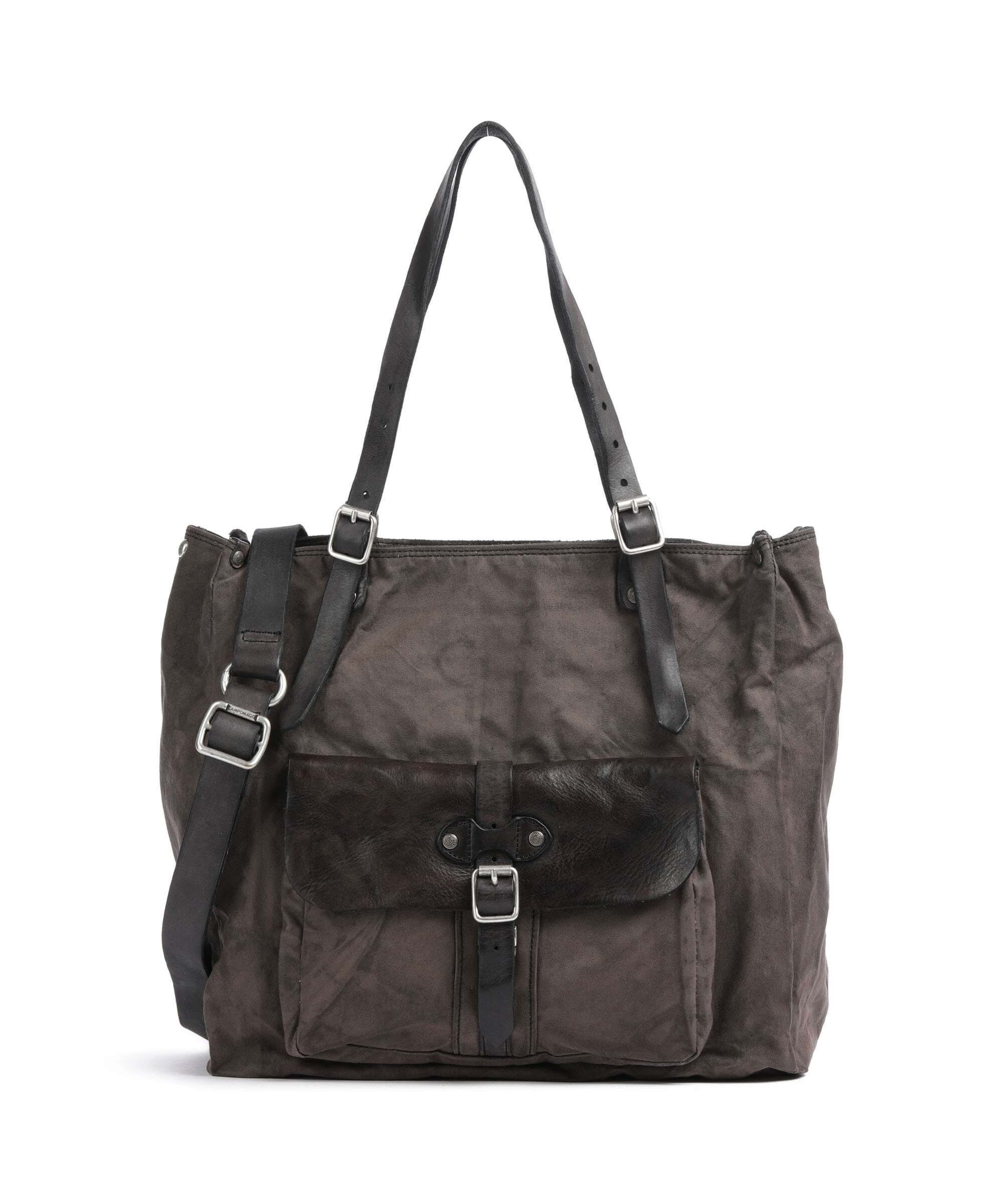 Campomaggi Borsa shopper verde militare/grigio