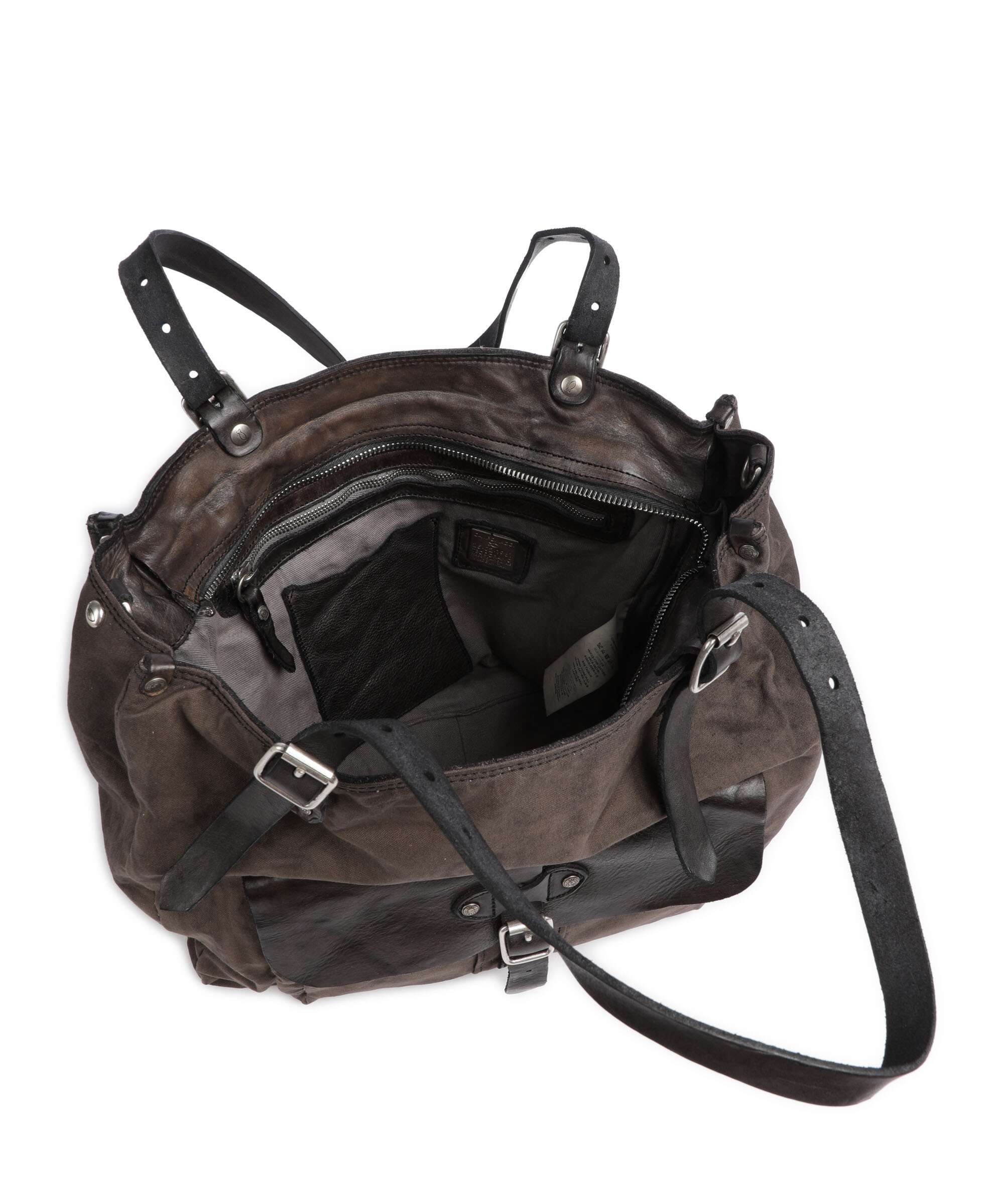 Campomaggi Borsa shopper verde militare/grigio - Image 6
