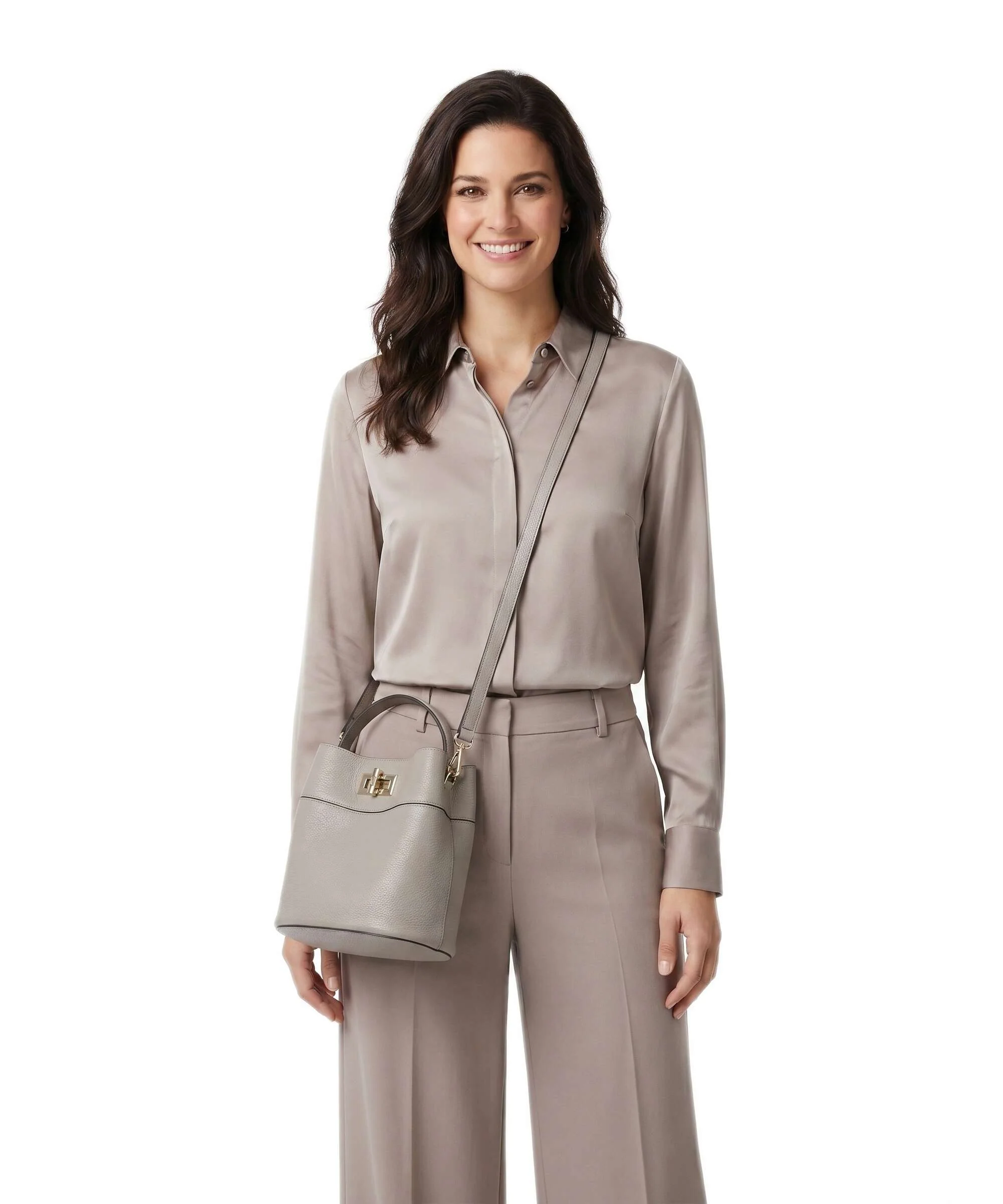 Furla Amelia Mini Borsa a secchiello cachemire gray - Image 3