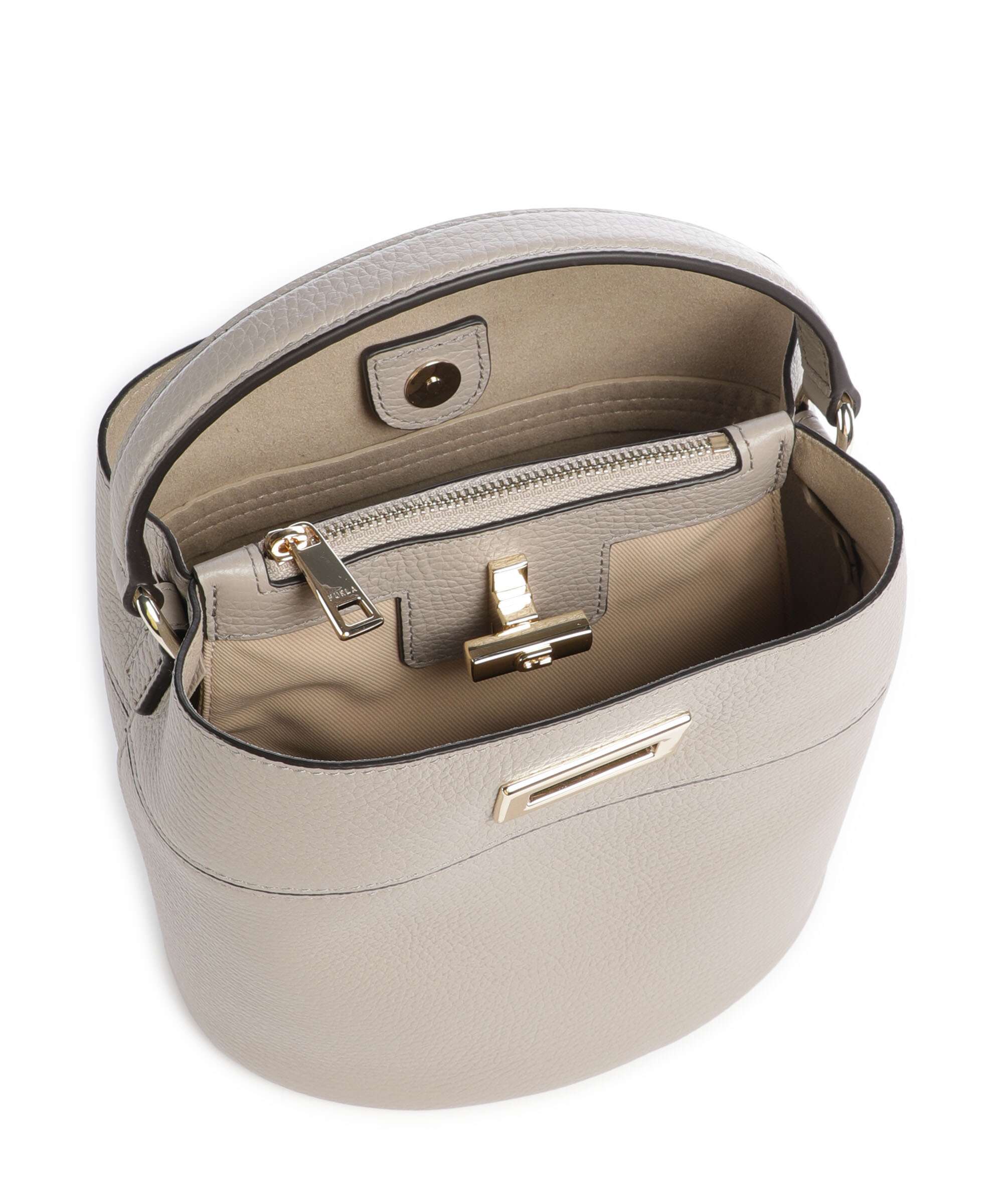 Furla Amelia Mini Borsa a secchiello cachemire gray - Image 6