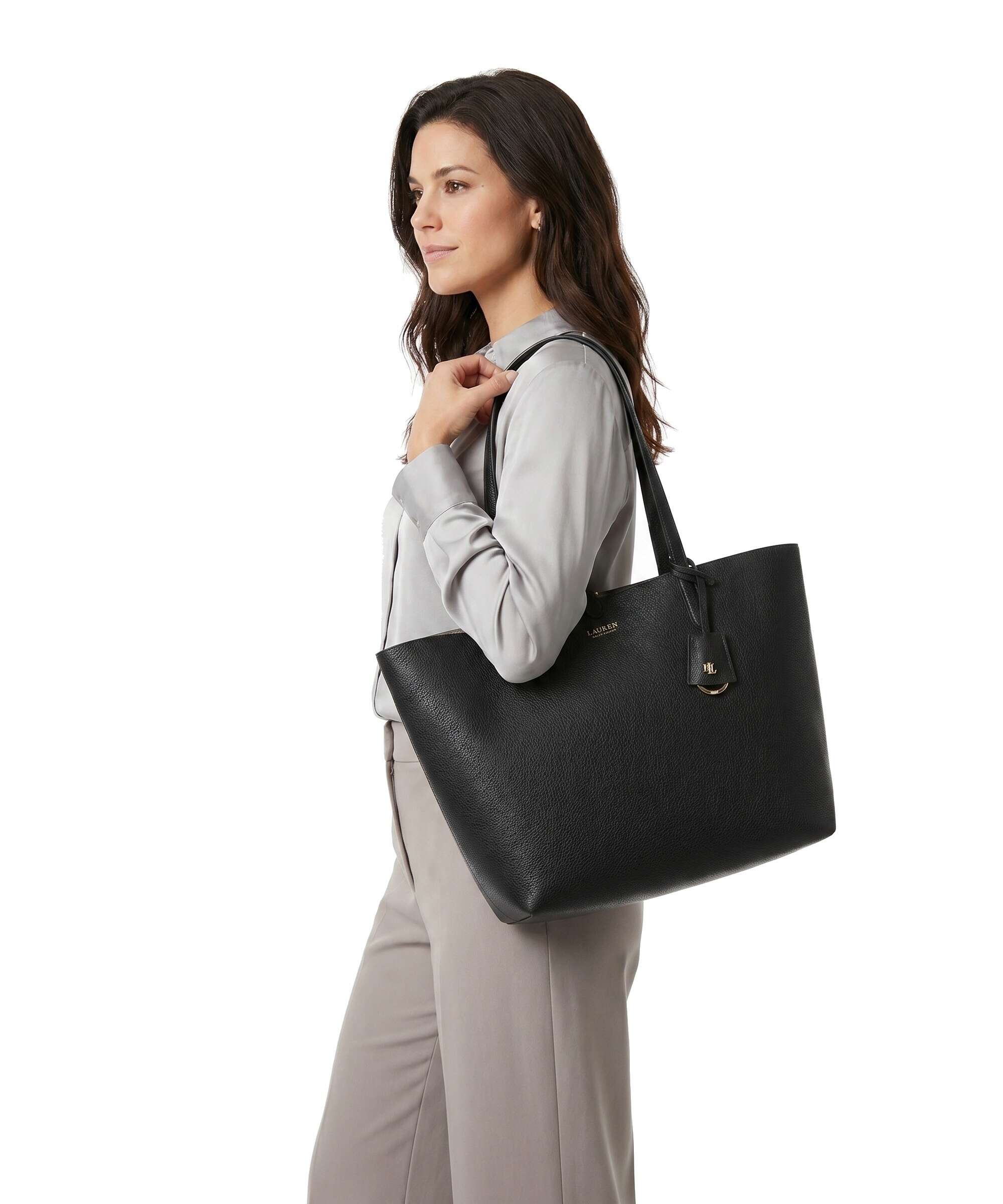Lauren Ralph Lauren Medium Borsa shopper black/taupe - Image 3
