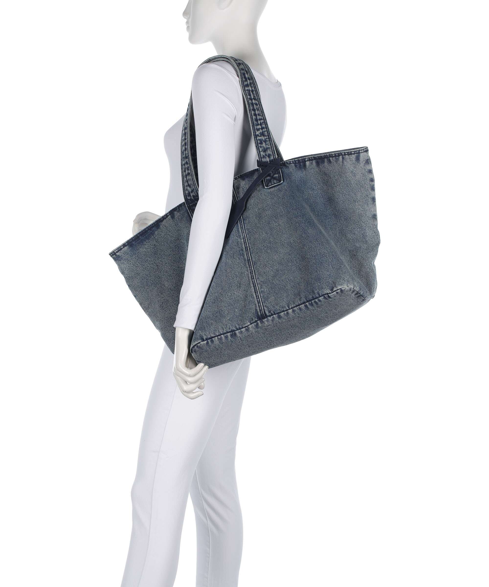 Les Visionnaires Alba Denim Essential Borsa shopper washed denim - Image 3