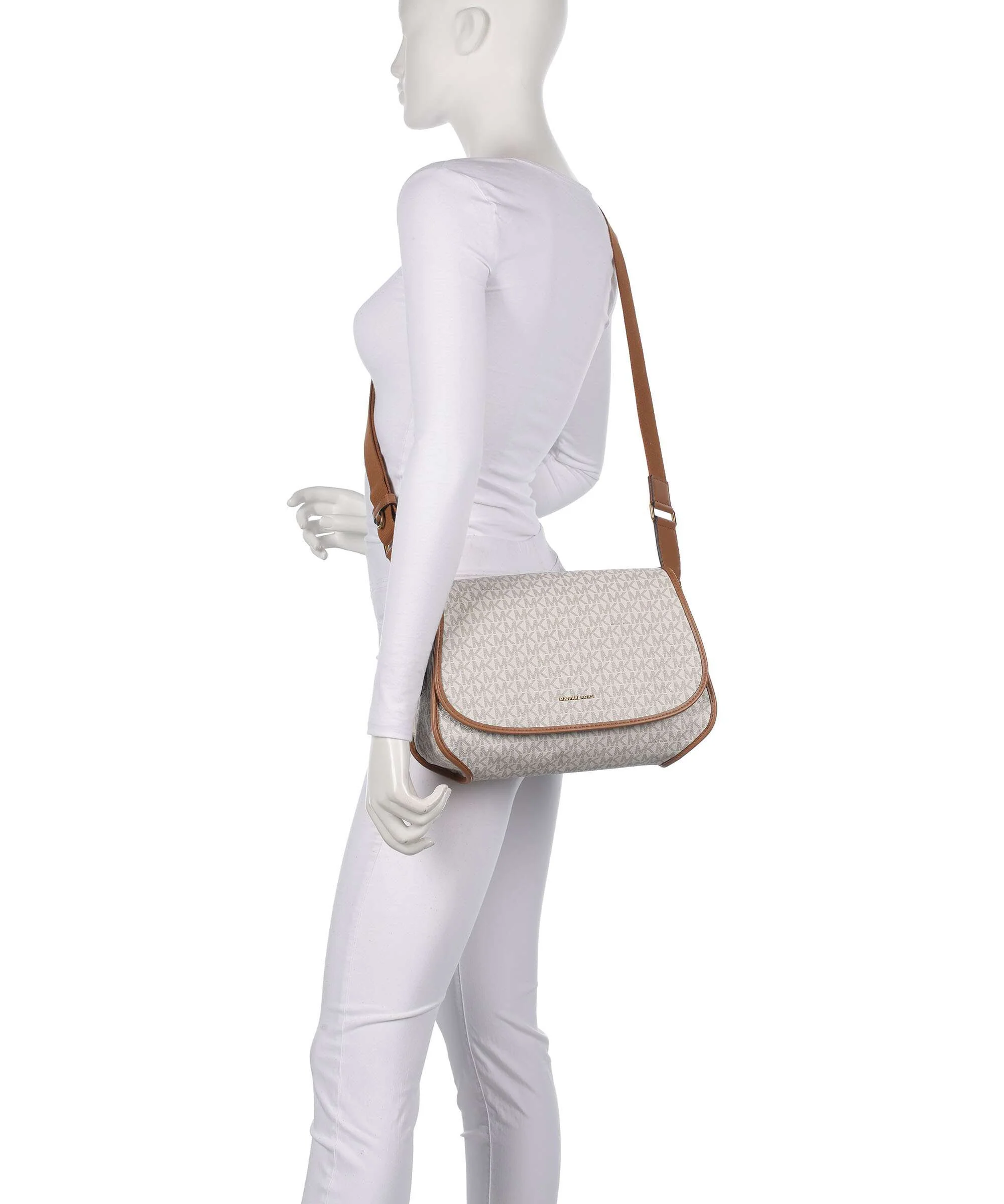 Michael Kors Holmes Medium Borsa a spalla vanilla/acorn - Image 4
