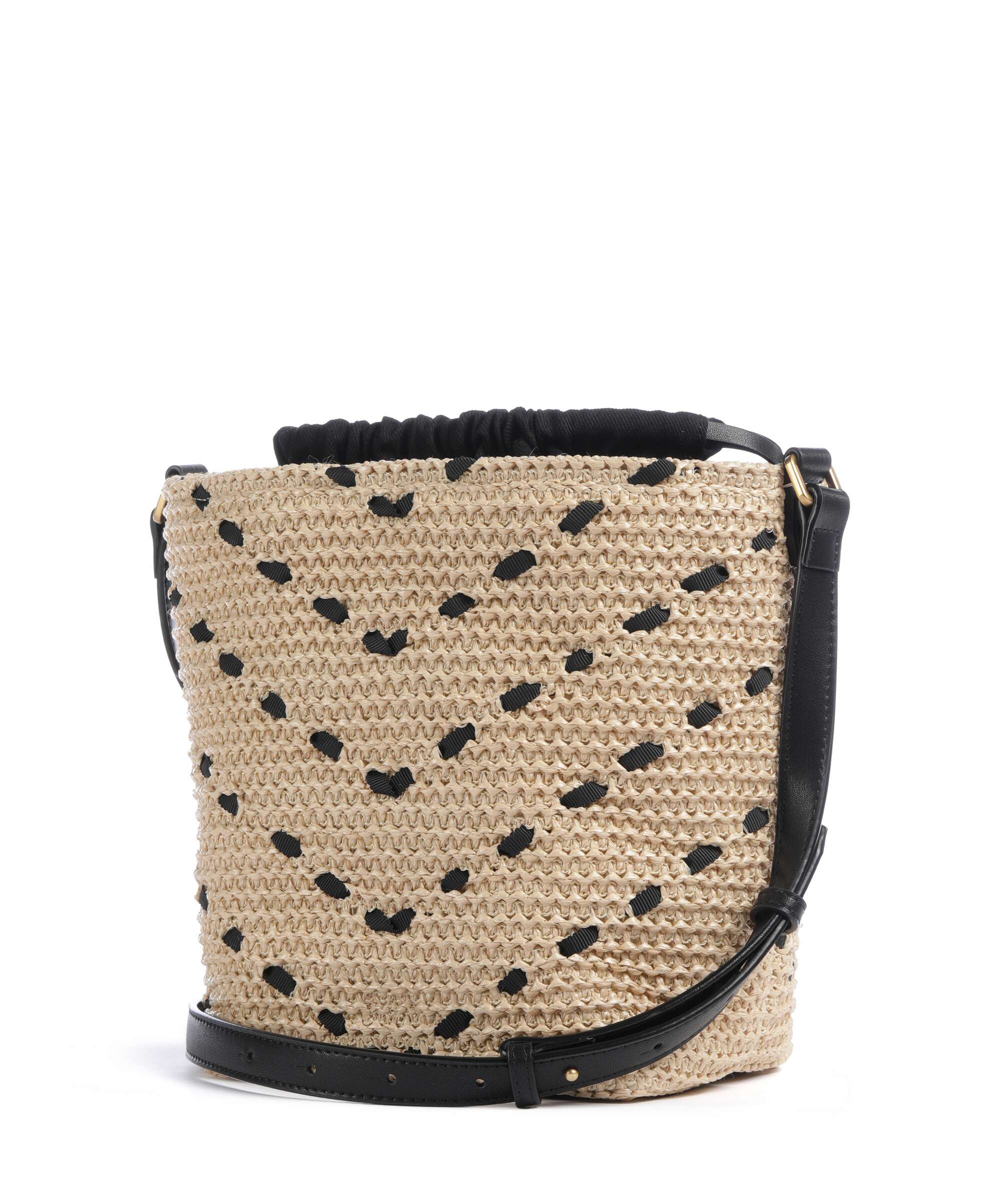 Pinko Borsa a secchiello paglia/nero/antique gold - Image 2