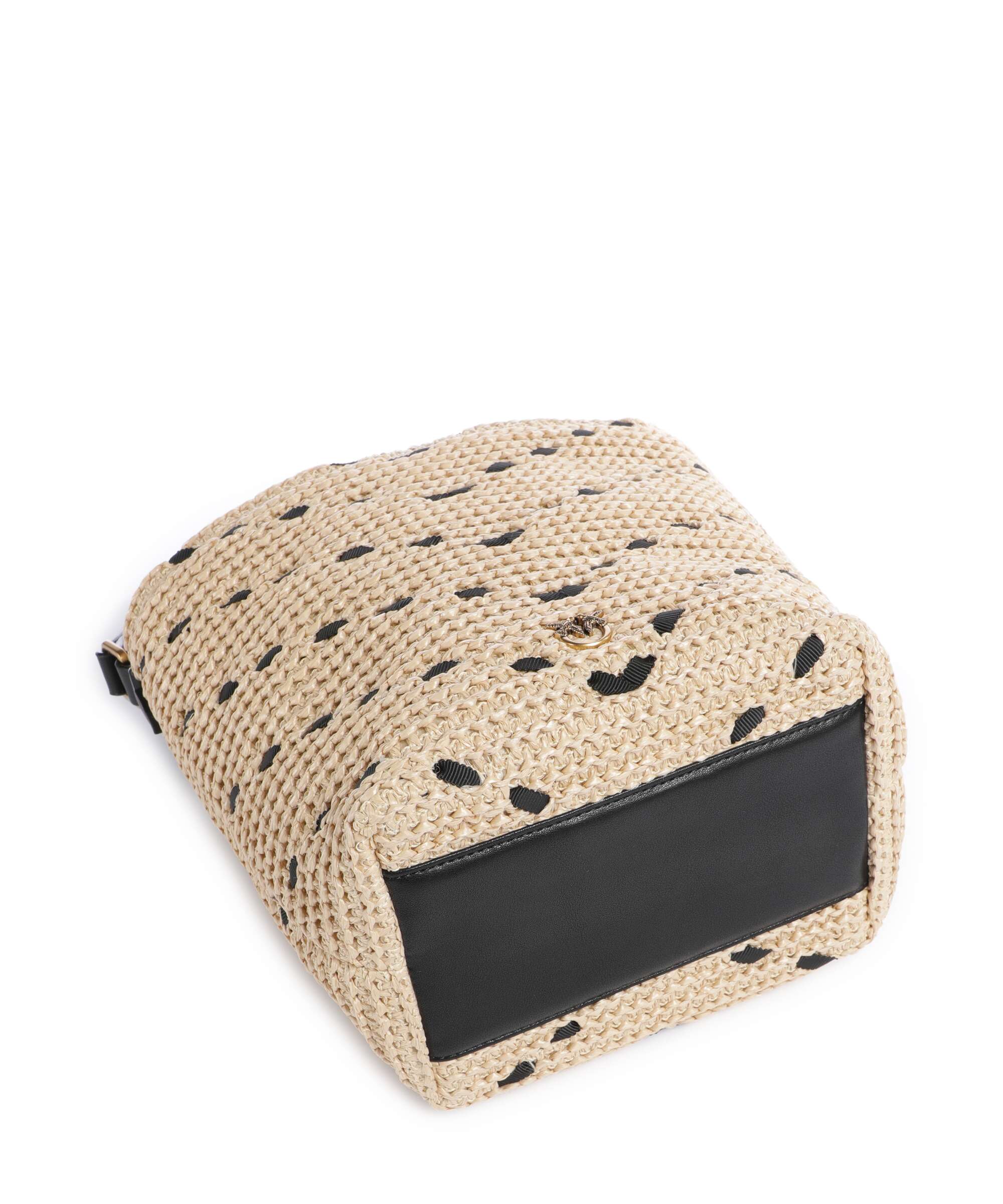 Pinko Borsa a secchiello paglia/nero/antique gold - Image 5