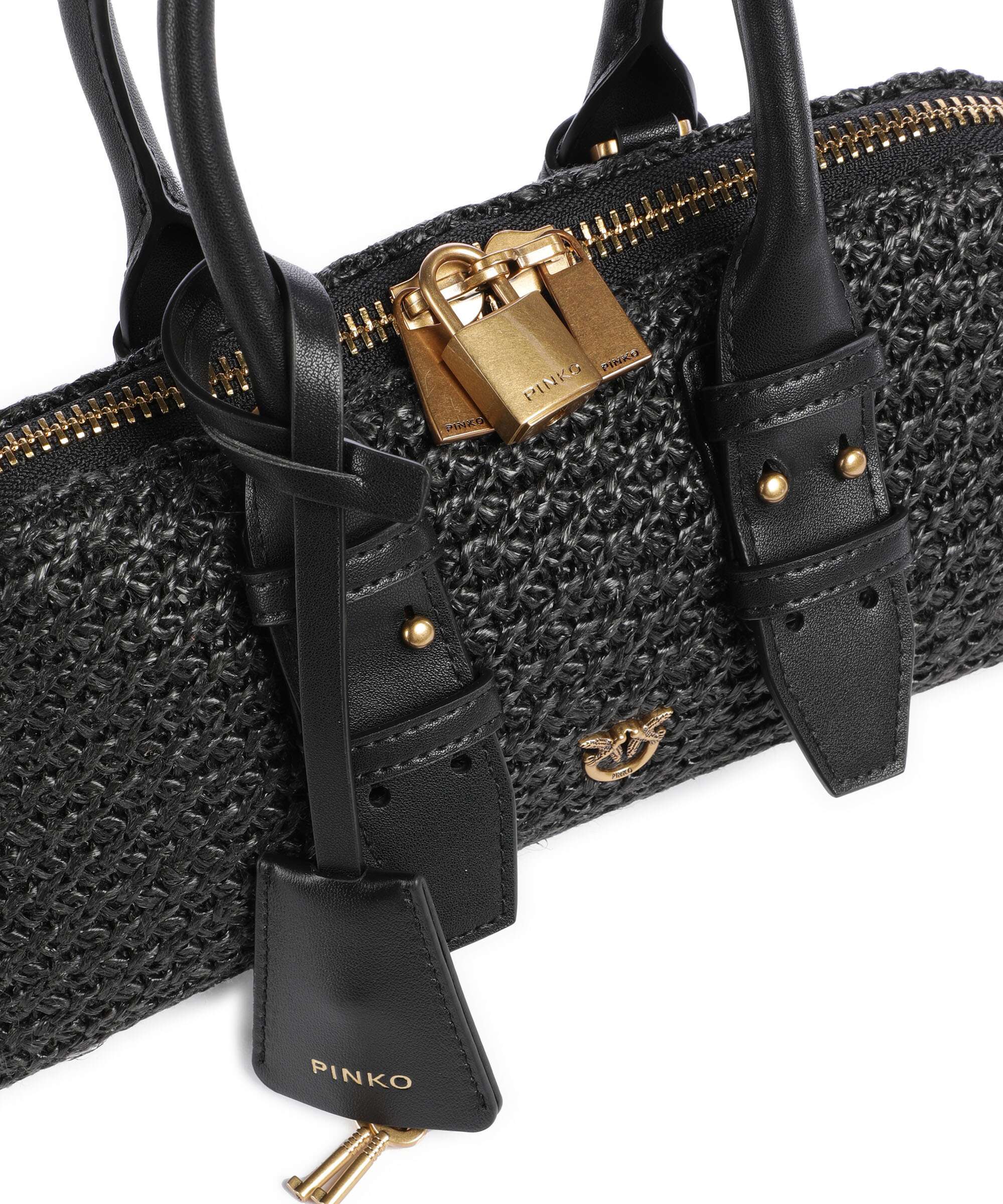 Pinko Bowling Horizontal Borsa a mano nero/antique gold - Image 4