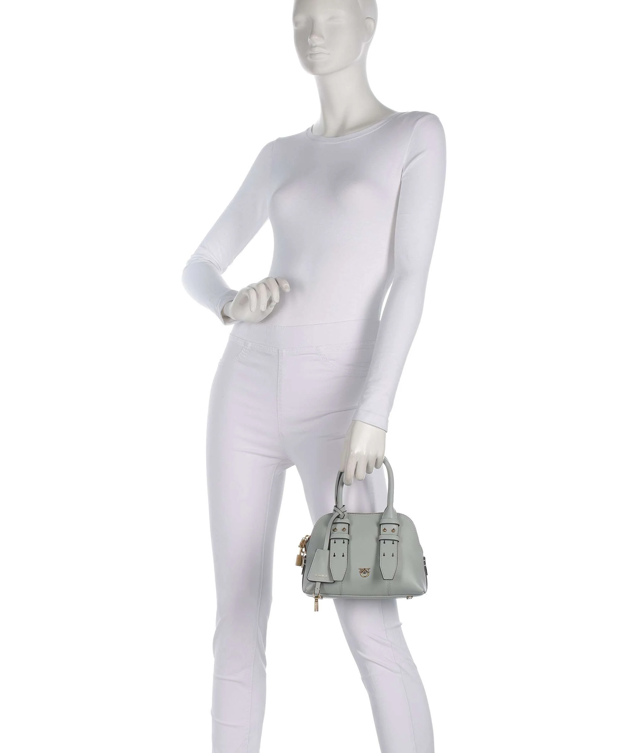 Pinko Bowling Mini Borsa a mano grigio perla/antique gold - Image 4