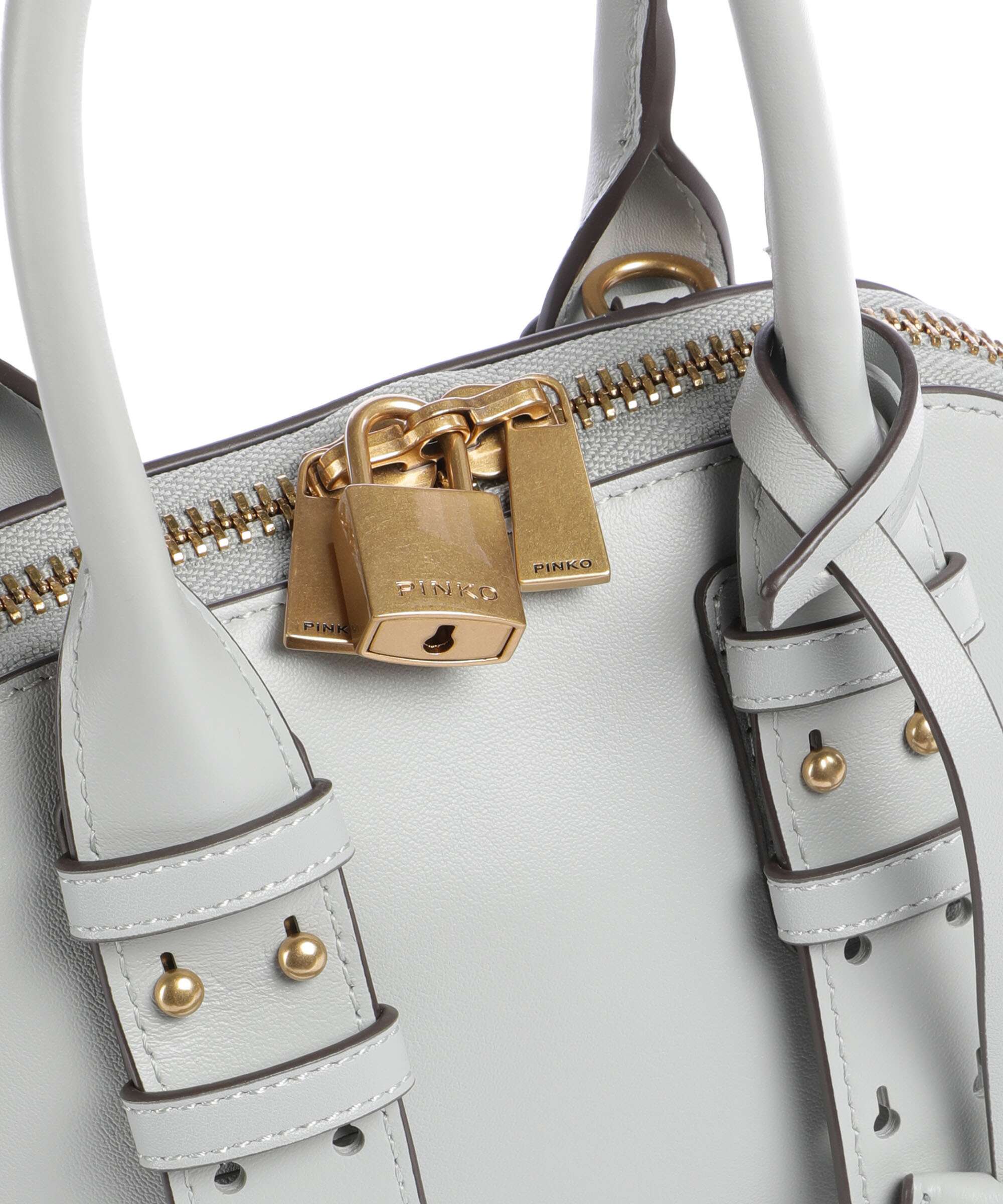 Pinko Bowling Mini Borsa a mano grigio perla/antique gold - Image 5