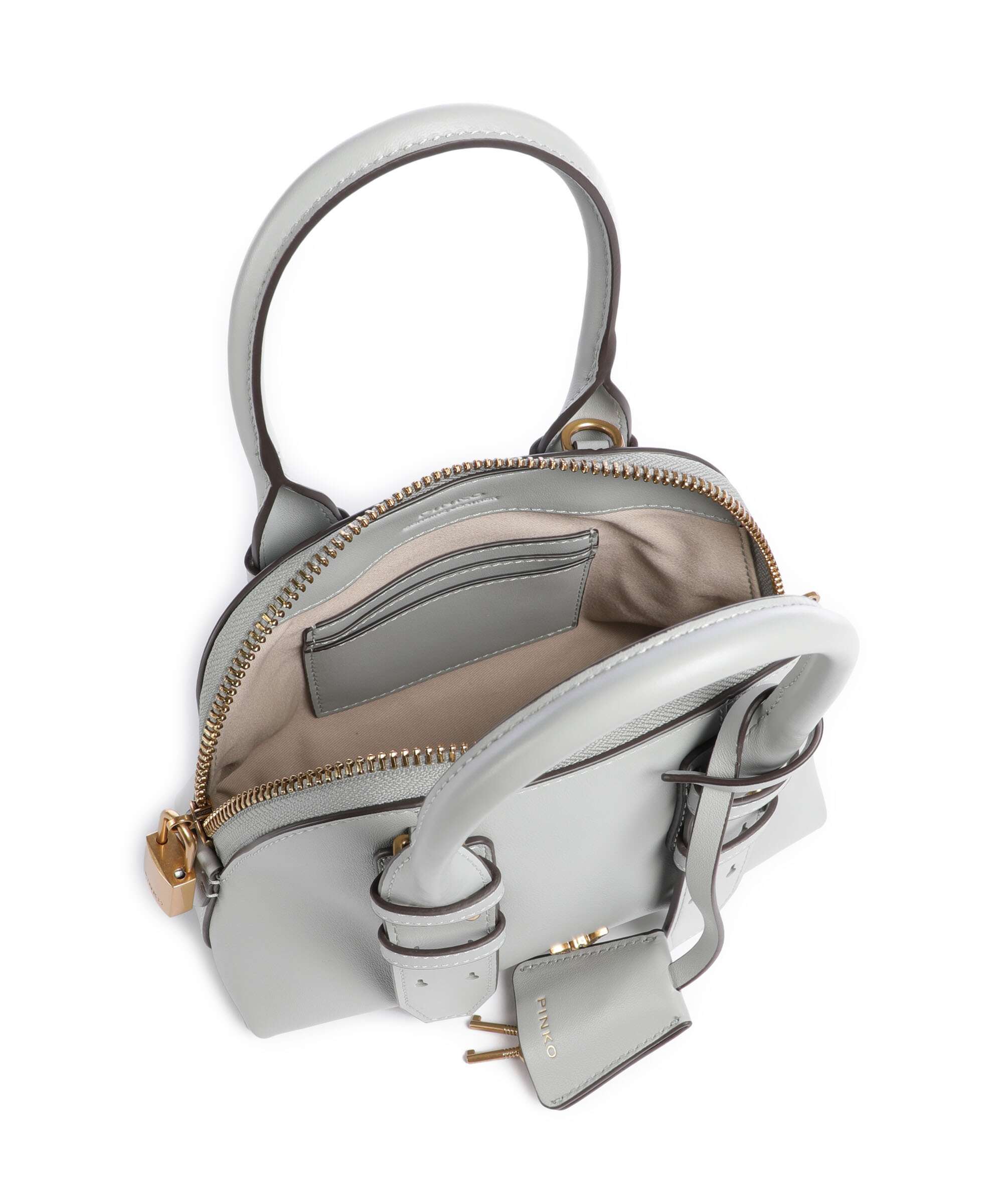 Pinko Bowling Mini Borsa a mano grigio perla/antique gold - Image 7