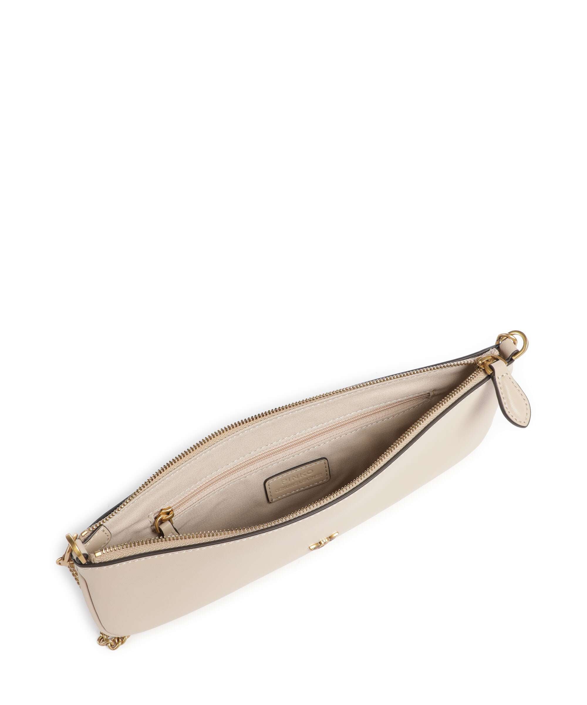 Pinko Flat Horizontal Borsa a spalla beige/grigio fumo/antique gold - Image 6