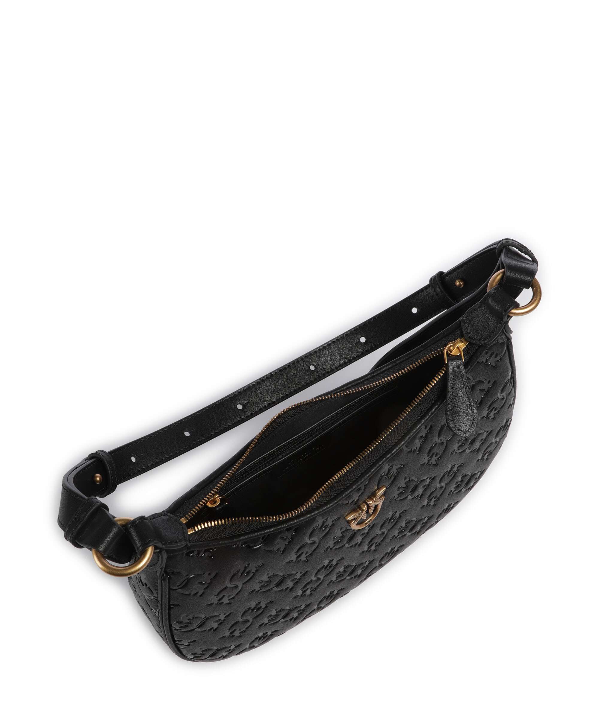Pinko Half Moon Mini Borsa a spalla nero/antique gold - Image 6