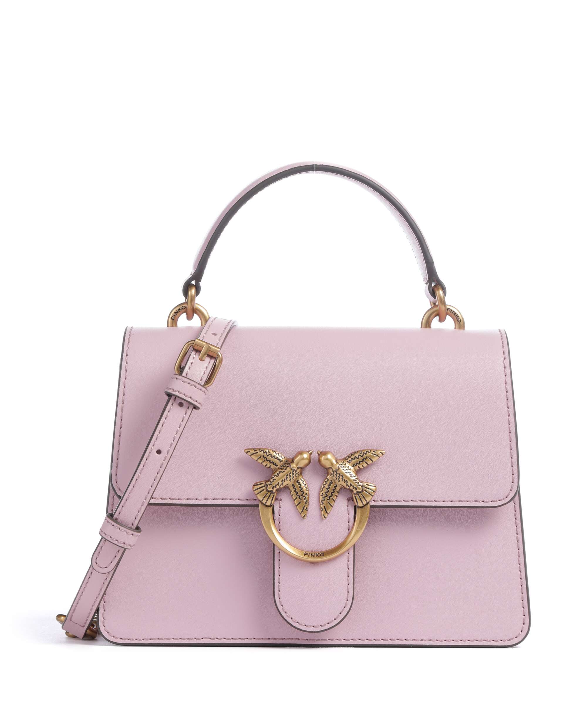 Pinko Love One Mini Borsa a mano rosa chiaro/antique gold