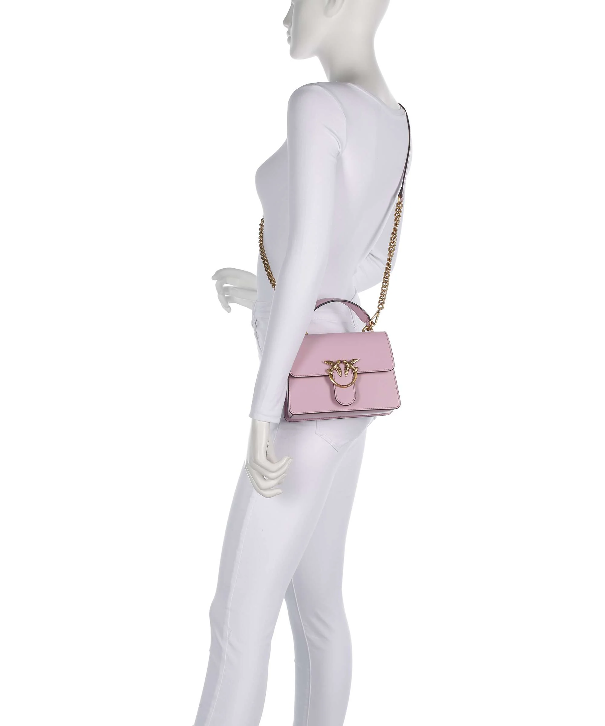 Pinko Love One Mini Borsa a mano rosa chiaro/antique gold - Image 3