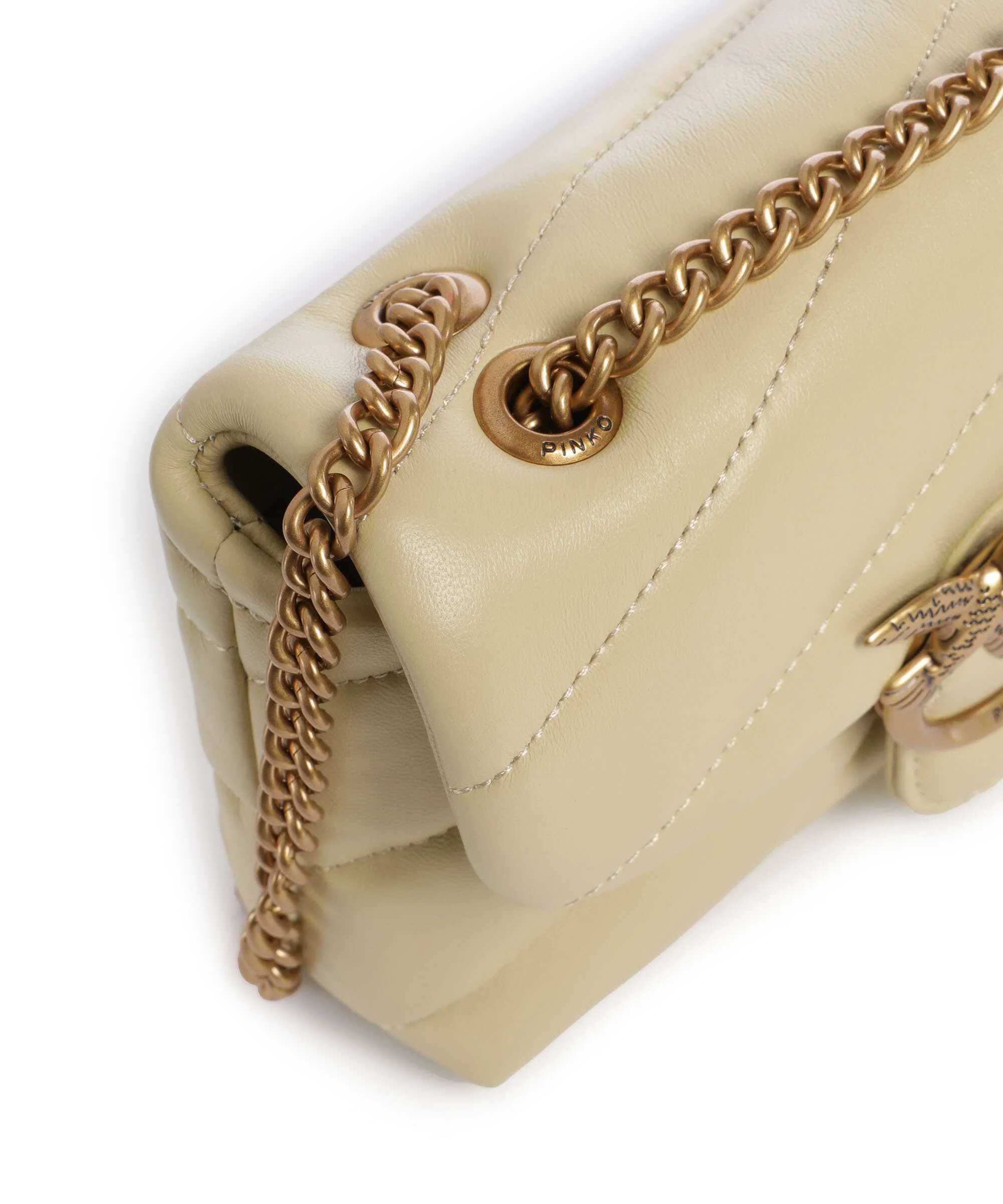 Pinko Love Puff Baby Borsa a spalla giallo vaniglia/antique gold - Image 5