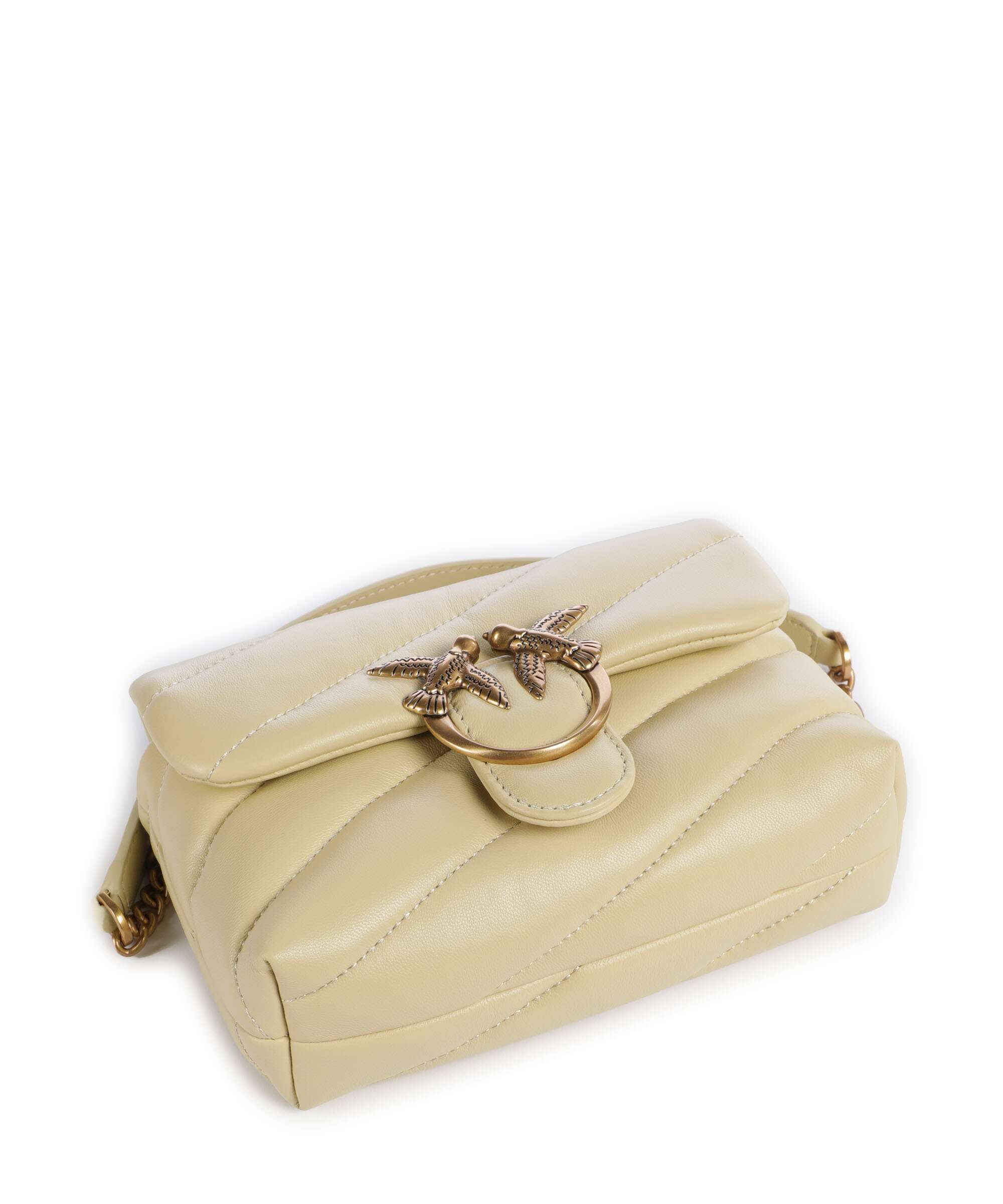 Pinko Love Puff Baby Borsa a spalla giallo vaniglia/antique gold - Image 6