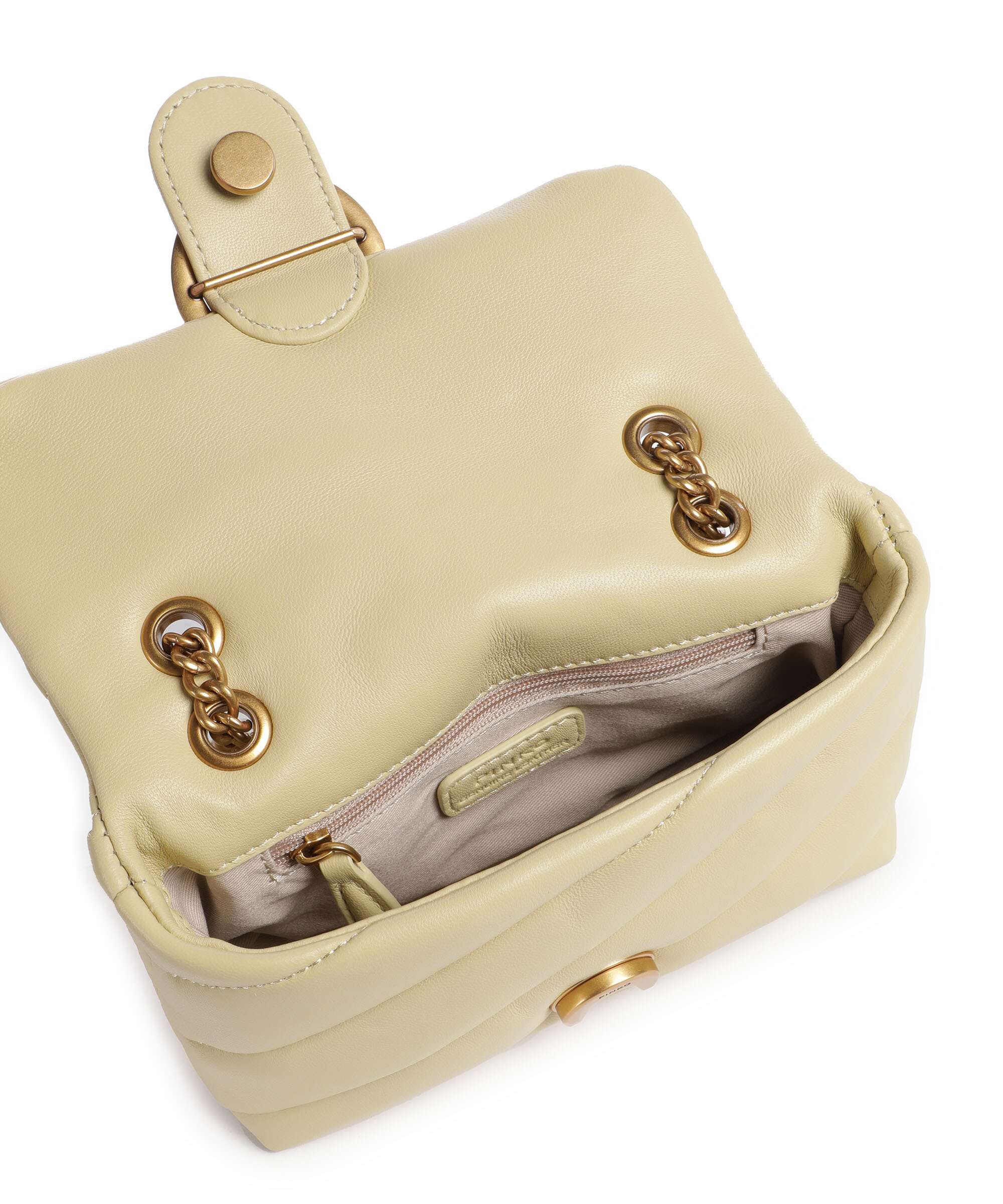 Pinko Love Puff Baby Borsa a spalla giallo vaniglia/antique gold - Image 7
