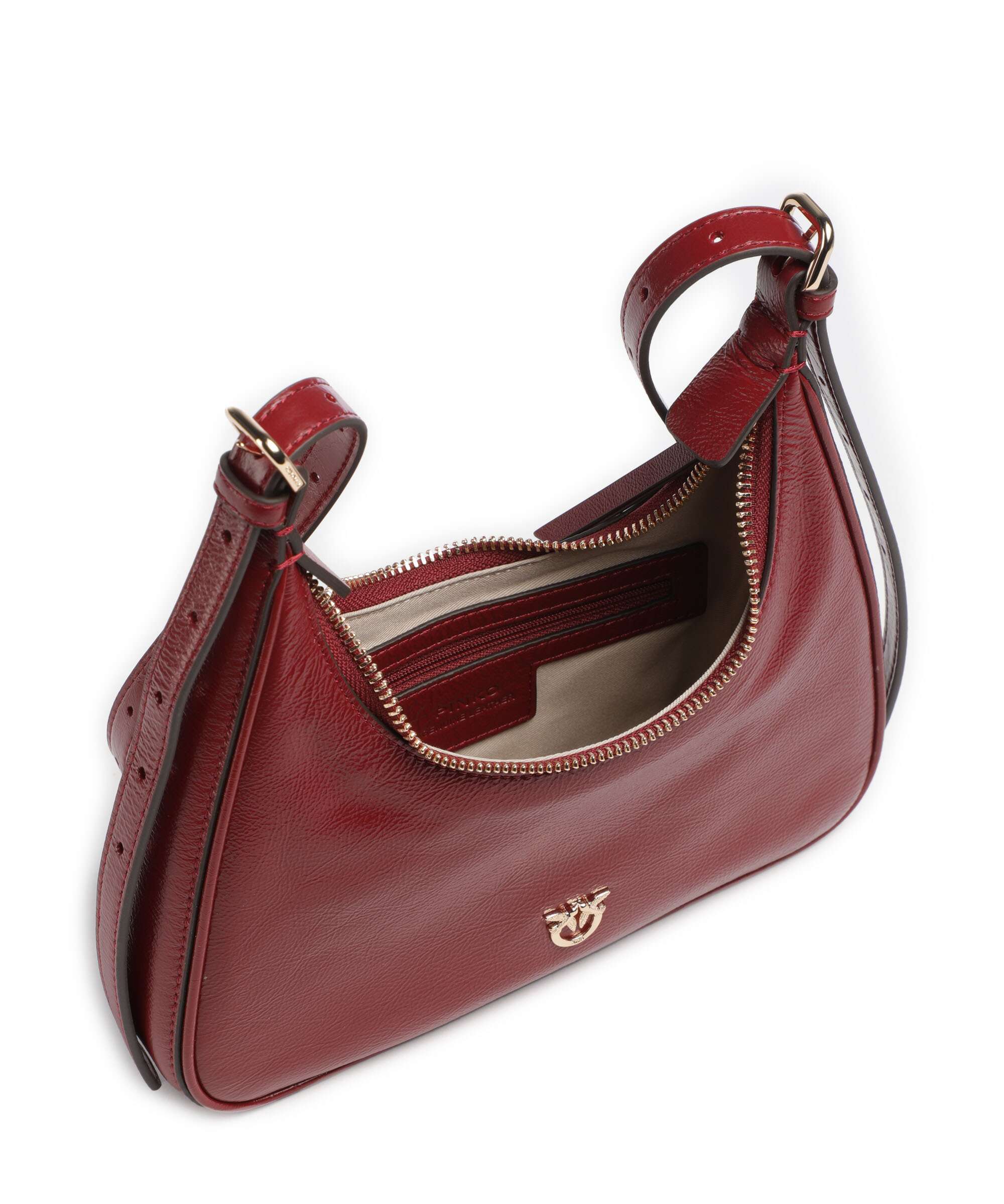 Pinko Miss Pinko Mini Borsa a spalla rosso scuro/gold mordore - Image 5
