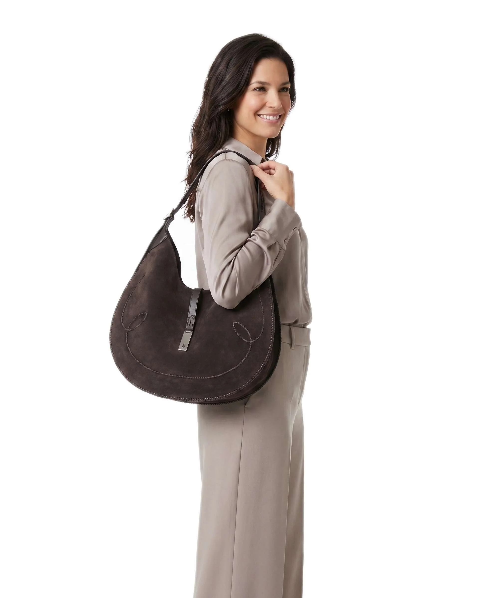 Polo Ralph Lauren ID Collection Medium Borsa hobo chocolate/tobacco - Image 3