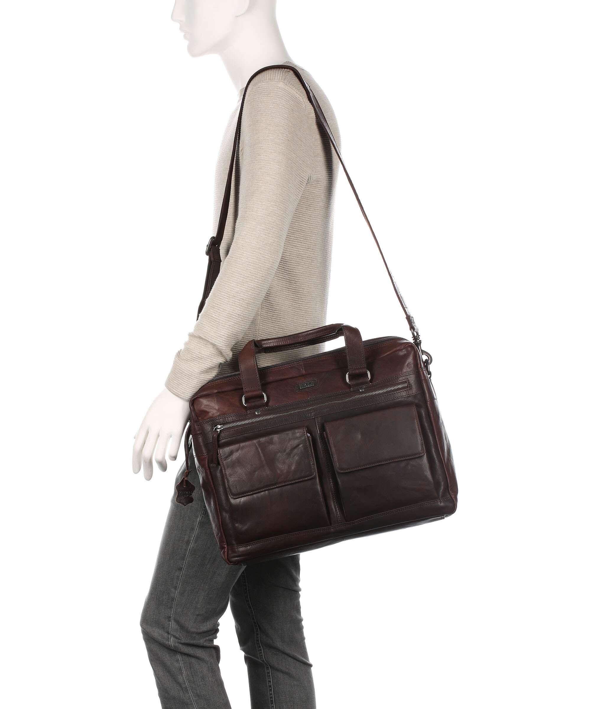 Spikes & Sparrow Bronco Cartella dark brown - Image 3