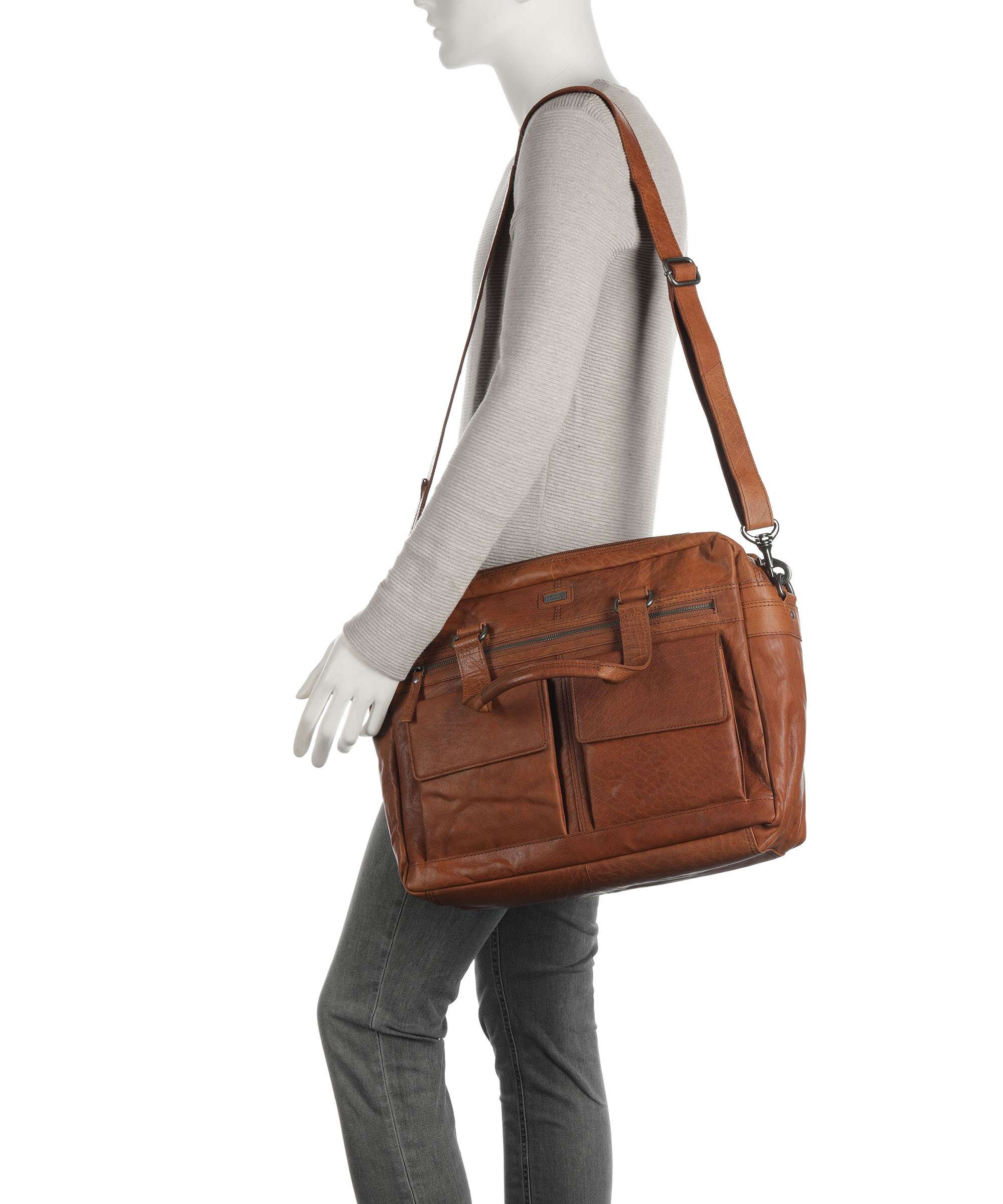 Spikes & Sparrow Bronco Cartella cognac - Image 3